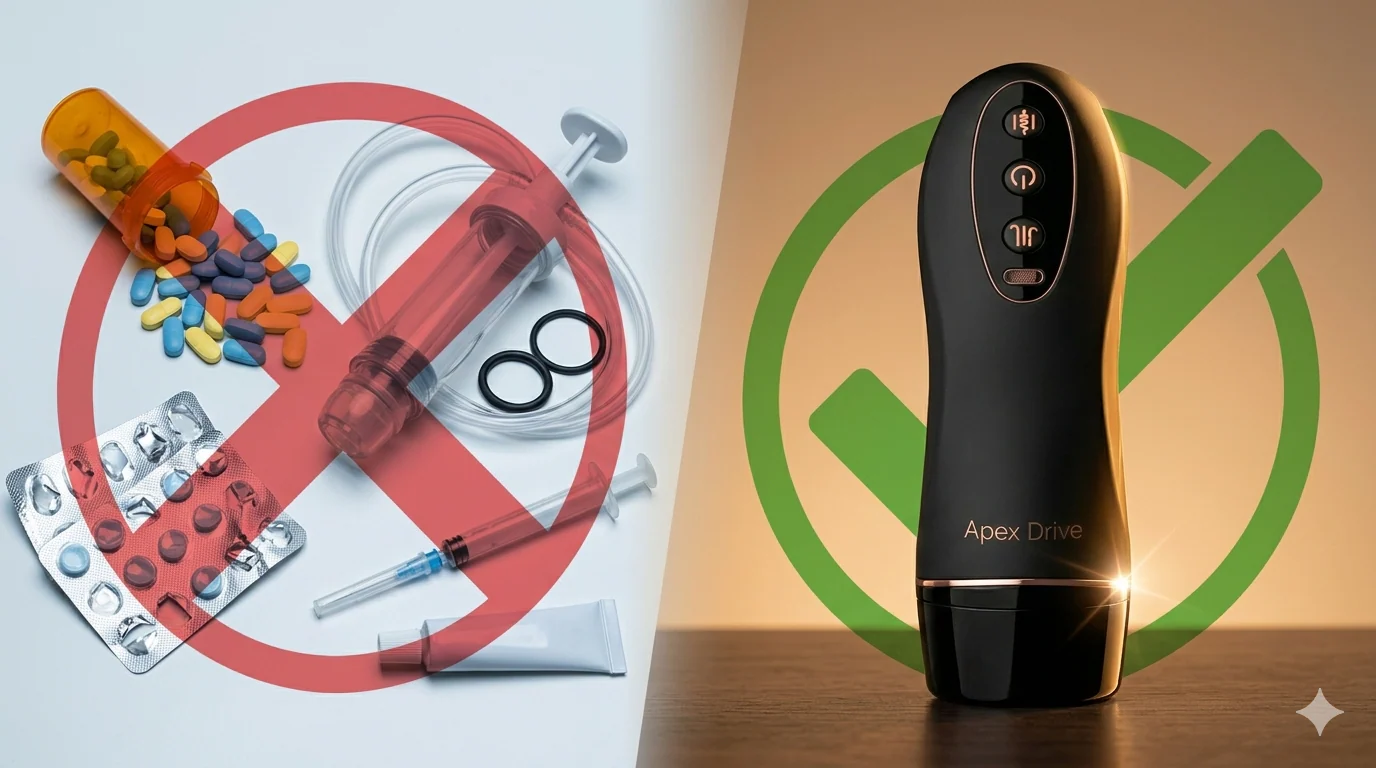 ApexDrive Pro device versus pills and pumps